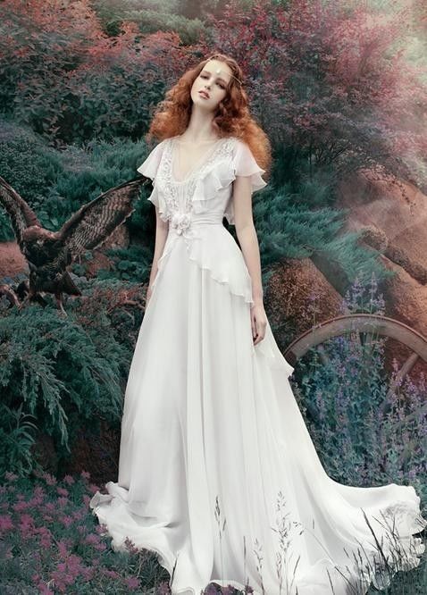 Wedding - 2014 New White/Ivory Chiffon Wedding Dress Bridal Gown Size 4 6 8 10 12 14 16   