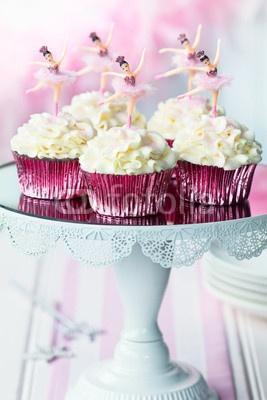 Wedding - Ivory and pink ballerina wedding cupcakes