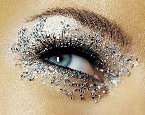 Wedding - Eye makeup art with silver sparklers