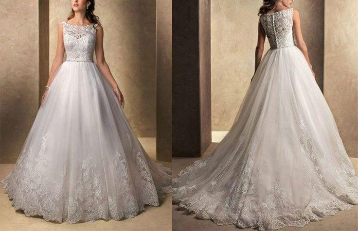 Wedding - Ivory White Lace Wedding Dress for the perfect wedding.