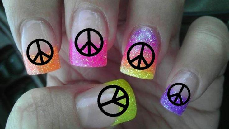 Wedding - 36 PEACE SYMBOLS Nail Art Decals Professional Results Not Stickers Or Vinyl