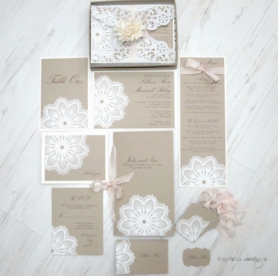 Wedding - Lace wedding invitation card