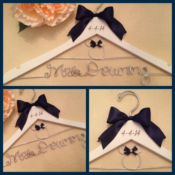 Wedding - Disney Wedding / Disney Bride Hanger / Minnie Mouse Hanger / Wedding Hanger / Personalized Hanger / Bridal Hanger / Burned Wedding Date