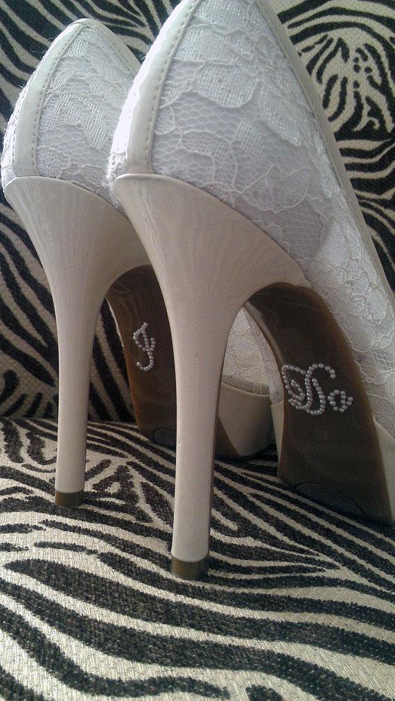 Wedding - I Do Shoe Stickers Ivory Pearl. I Do Wedding Shoe Appliques - Cream Pearls I Do Shoe Decals for your Bridal Shoes - New
