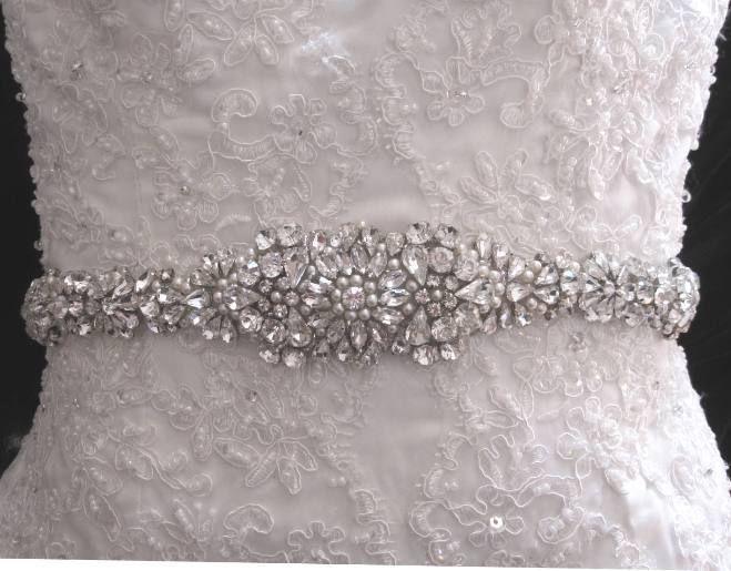 Bridal Gown Dress Crystal Embellishment Trim Sash Belt