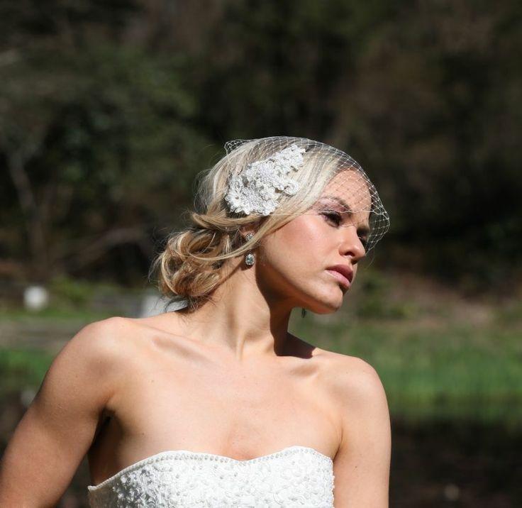 Wedding - Bridal Ivory Birdcage Lace Russian Veiling
