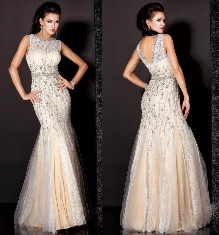 Mariage - 2013 Beading Lace Mermaid Bridal Wedding Ball Prom Gown Formal Evening Dress
