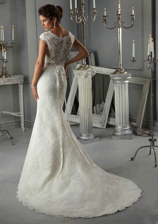 Свадьба - Mermaid White Lace Wedding Dress Bridal Gown Custom Plus Size 16 18 20 22 24 