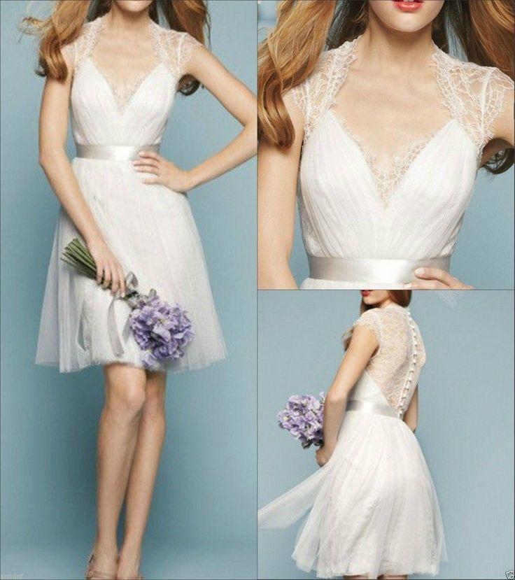 Wedding - Hot Sexy Wedding Dress Tulle Short Wedding Bridal Dress Size Custom