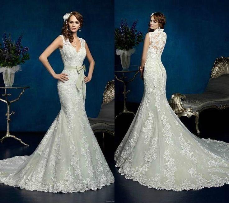 Свадьба - Gorgeous White/Ivory Lace Wedding Dress Bridal Gown Custom Size4 6 8 10 12 14 16