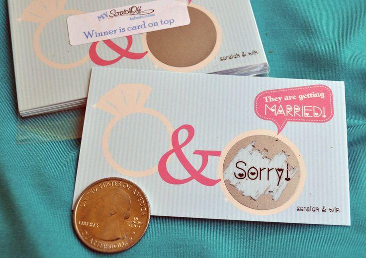 Mariage - Rings Bridal Shower Wedding Party Engagment Scratch Off Game Card Tickets