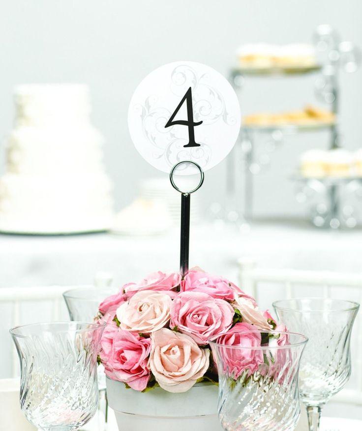 Wedding - Hortense Grey Filligree Round Wedding Table Card Numbers 1-40