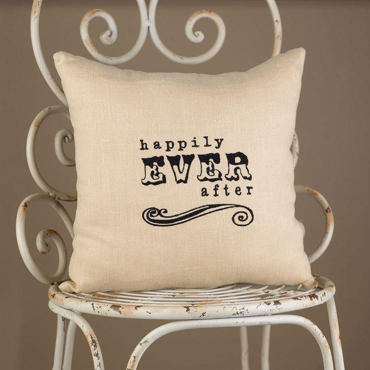 Hochzeit - Happily Ever After Linen 12 X 12 Throw Pillow Bridal Shower Wedding Gift