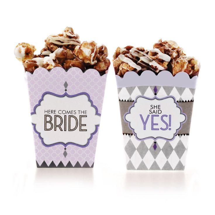 Mariage - 10 Doc Milo Wishes & Whimsy Lavender & Grey Bridal Shower Favor Treat Boxes
