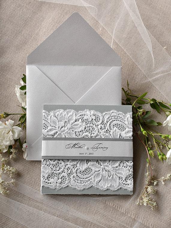 Hochzeit - Silver and Grey Wedding Invitation