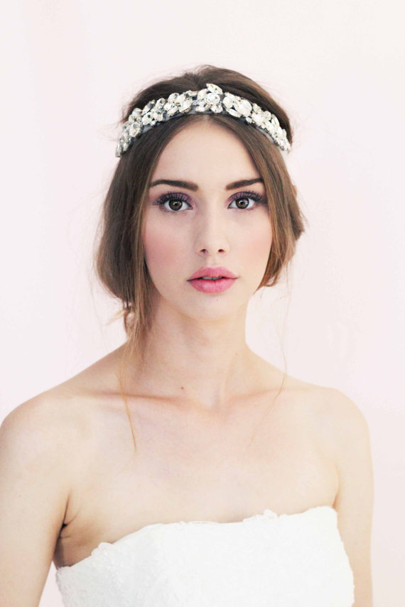 Свадьба - Adira  Swarovski Crystal Headband  Silver Bridal Headpiece  Wedding - New