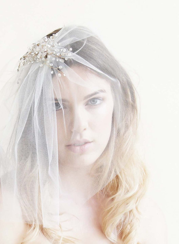 Mariage - Ivy  Veil Blusher  Fascinator    Bridal  Wedding - New