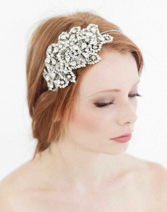Wedding - Tira  Swarovski Crystal Headband  Silver Bridal Headpiece  Wedding - New