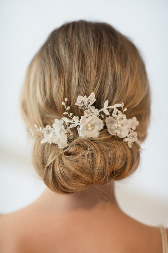 زفاف - Wedding Hairpins, Bridal Hairpins, Flower Wedding Hair Pins - New