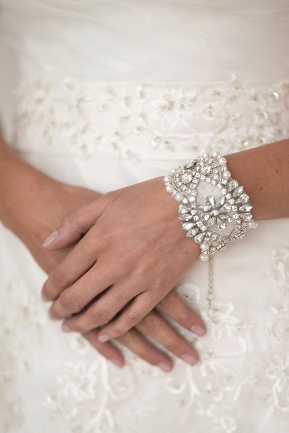 زفاف - Wedding Pearl Bracelet, Bridal Jewelry,  Bridal Bracelet, Wedding Bracelet - New