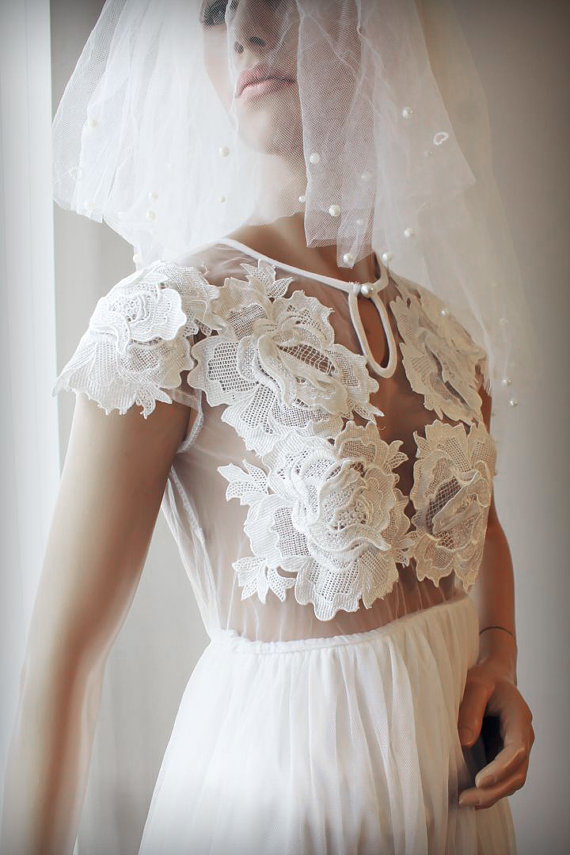 زفاف - Simplicity White and black lace  Dress, Prom Dress,summer beach Boho dress ,Ready to ship - New