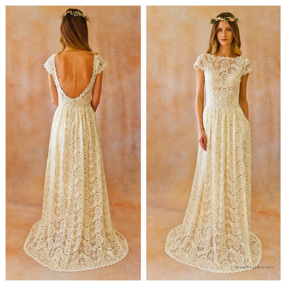 ivory bohemian wedding dress