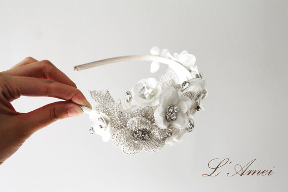 زفاف - Crystal Rhinestone Beaded Bridal Headpiece