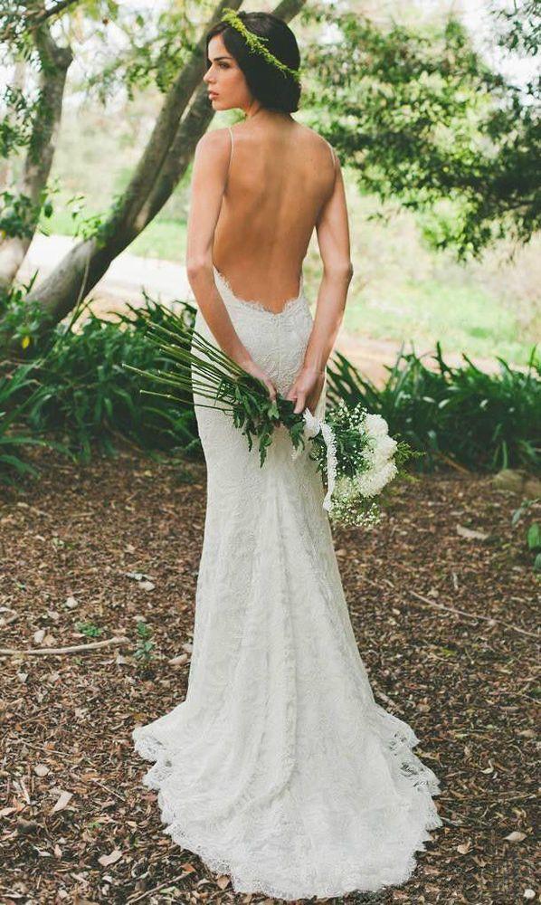 Wedding - 2015 New Sexy Backless Lace Wedding Dress Bridal Gown Custom Size 6 8 10 12
