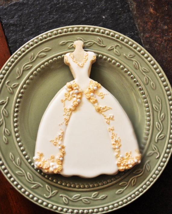 Wedding - Embroidered Full Skirt Wedding Dress Cookies
