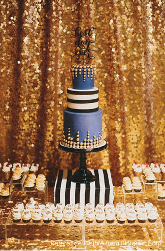 زفاف - Sequin Backdrop MADE TO ORDER for Cake table, 45 colors of Shimmery Fabric Background for Wedding / Bridal Shower / Guest Photo Booth - New