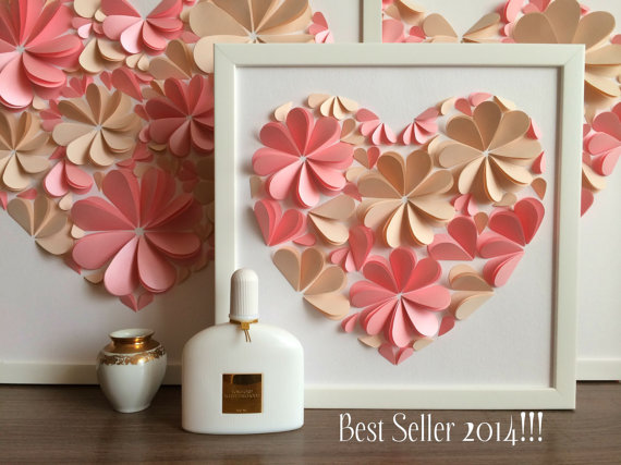 Wedding - Modern 3D Heart Guest Book