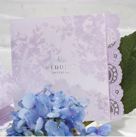 Wedding - Lavender Wedding Invitation, Lilac Invitations, Purple wedding, Printable Design - Pack of 50 - New