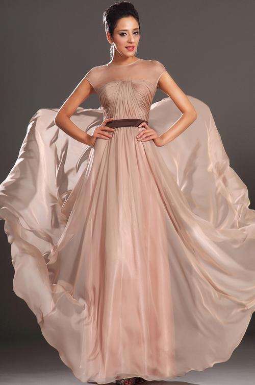 زفاف - $148 Designer Prom Dresses - Pleating Strapless Court Train Chiffon Princess Pink Evening Dress at www.promdressbycolor.com
