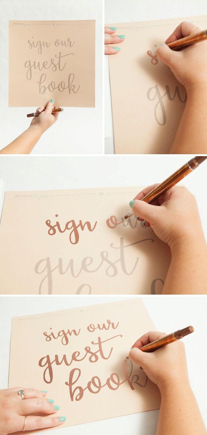 Mariage - Learn How To Make Gorgeous Metallic Wedding Signs!