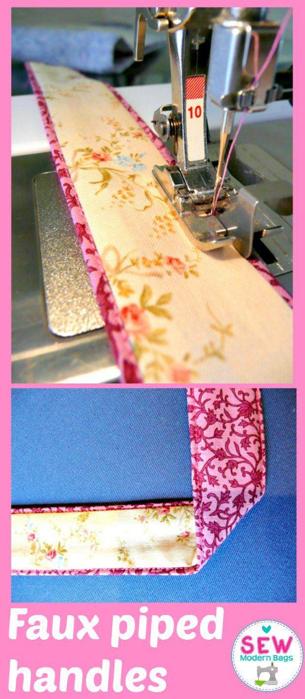 Hochzeit - How To Sew Faux Piped Handles