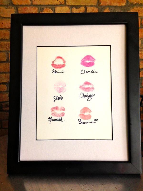 Hochzeit - DIY Kiss Art: Lovely Lipstick Print For A Bachlorette