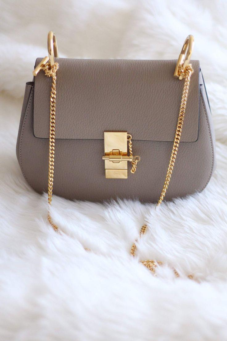 زفاف - New In: Chloe Drew Bag In Grey - Small, Leather, Gold Hardwear