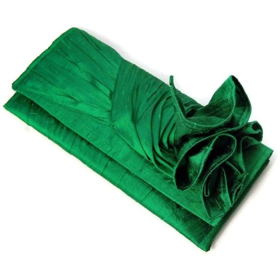 زفاف - Clutch Purse In Emerald Green Silk