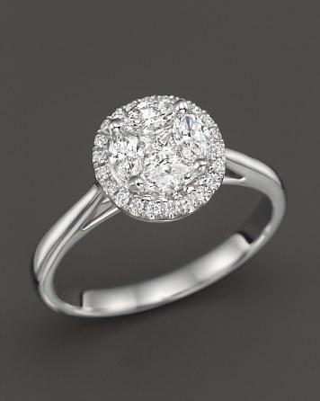 Mariage - Bloomingdale&#039;s Diamond Cluster Halo Ring in 14K White Gold, .45 ct. t.w.