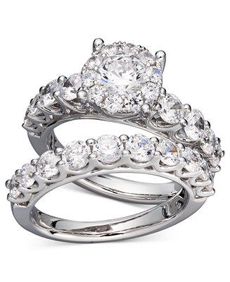Mariage - Macy&#039;s Diamond Bridal Ring Set in 14k White Gold (2 ct. t.w.)