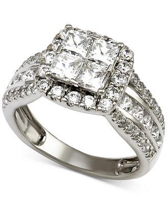 Mariage - Macy&#039;s Diamond Engagement Ring (2-1/2 ct. t.w.) in 14k White Gold