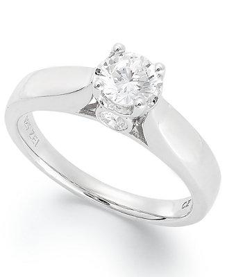 زفاف - Diamond Engagement Ring in 14k White Gold (3/4 ct. t.w.)