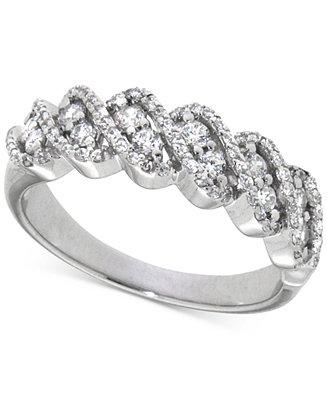 Mariage - Macy&#039;s Diamond Twisted Band (1/2 ct. t.w.) in 14k White Gold