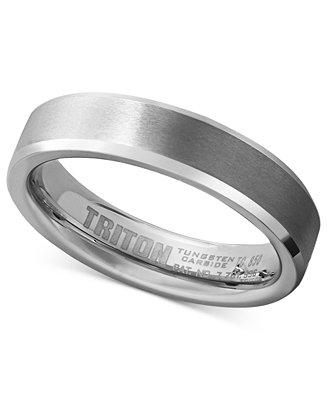 Hochzeit - Triton Triton Men&#039;s White Tungsten Carbide Ring, Wedding Band (5mm)