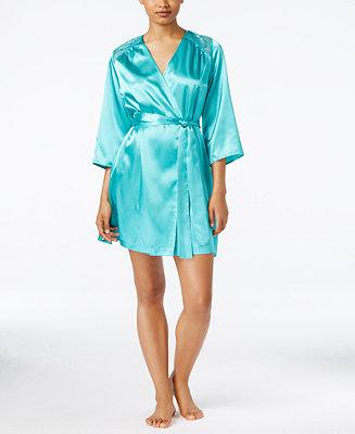 Hochzeit - Thalia Sodi Thalia Sodi Satin Lace-Trimmed Short Robe, Only at Macy&#039;s