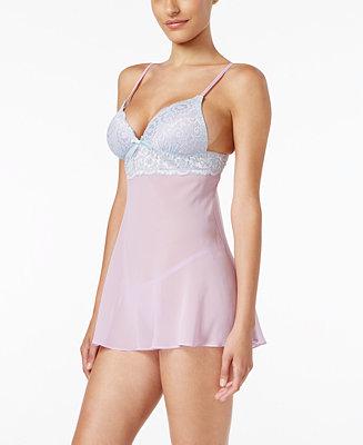 Wedding - Linea Donatella Linea Donatella Bellina Solid Molded Cup Babydoll with G-String