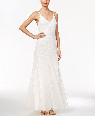 Свадьба - Adrianna Papell Adrianna Papell Beaded Tulle A-Line Gown