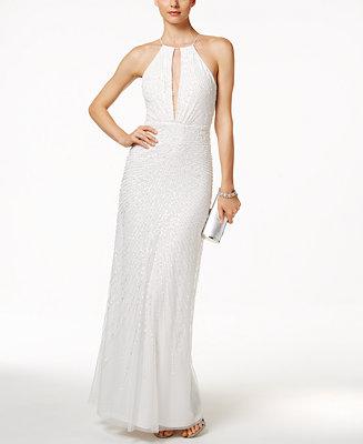 Mariage - Adrianna Papell Adrianna Papell Sequin Open-Back Halter Dress