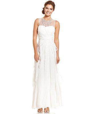 Свадьба - Adrianna Papell Adrianna Papell Embellished Tiered Chiffon Gown