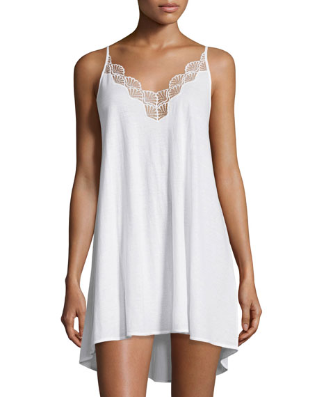 Mariage - Tranquility Lace-Trim Chemise, White